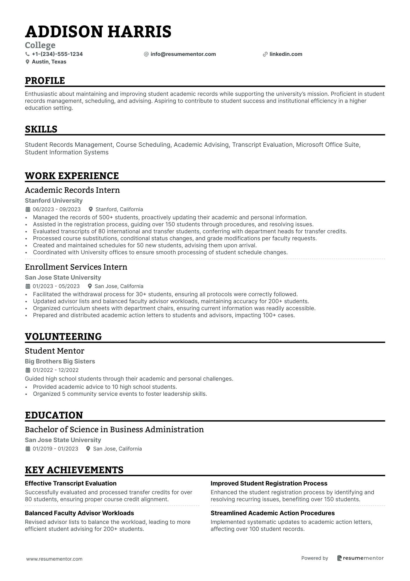 Resume Example Image