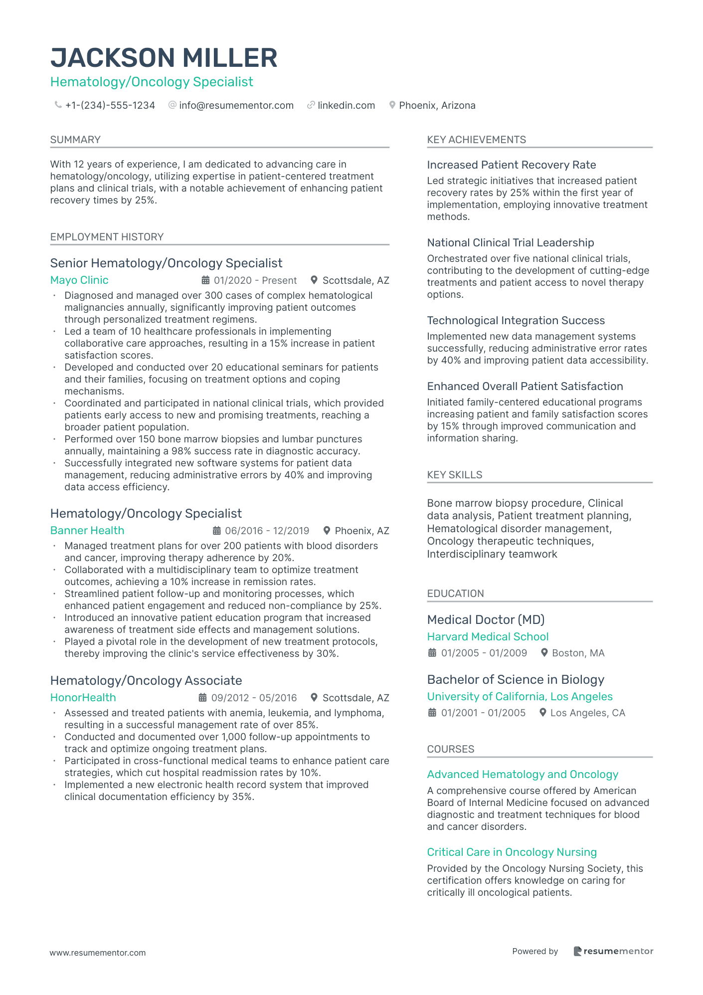 Hematologist Resume Example - Free to Edit ATS-Friendly PDF - 2025, image size:1410x1995