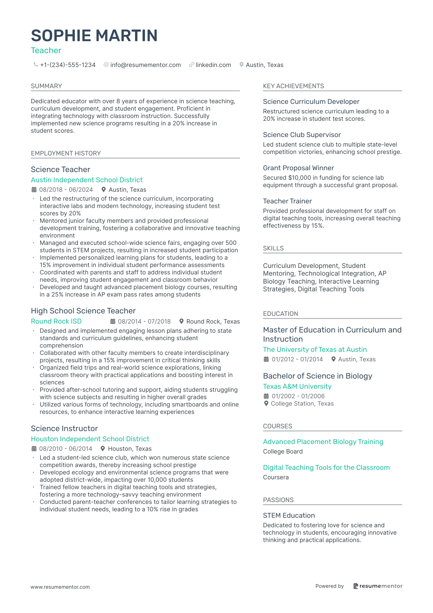 Resume Example Image