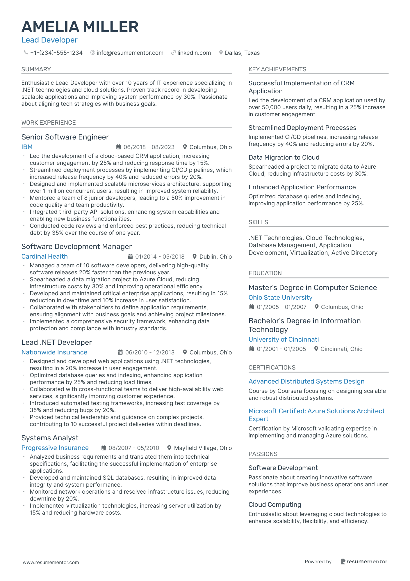 Resume Example Image